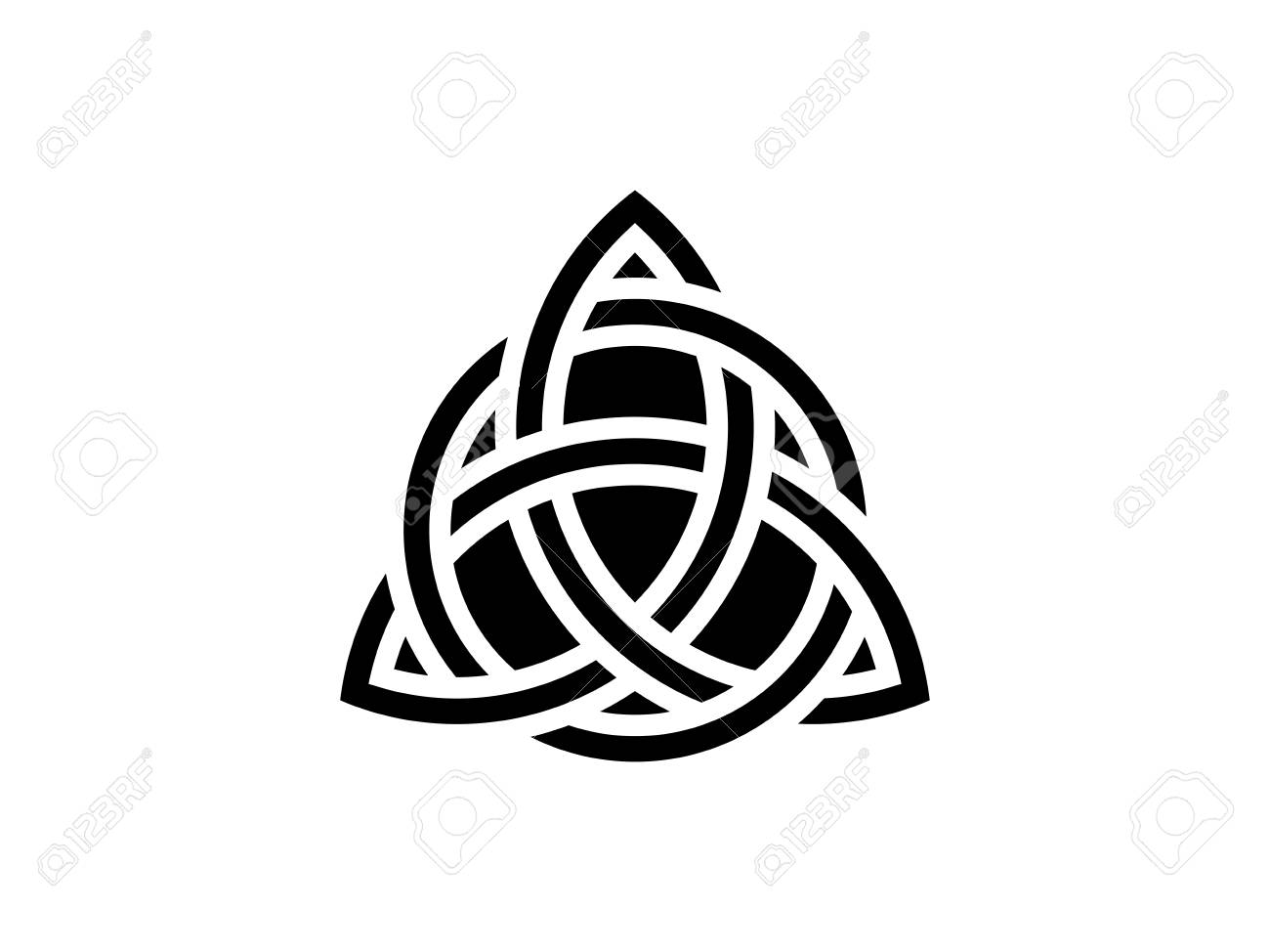 Triquetra. Trinity knot. Celtic symbol of eternity. Vector illus